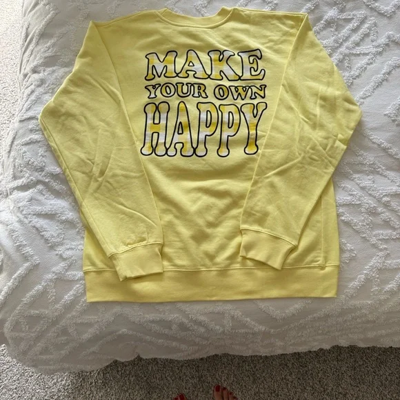 Mallory Ervin Living Fully Yellow Smiley Face Sweatshirt - Picture 2 of 3